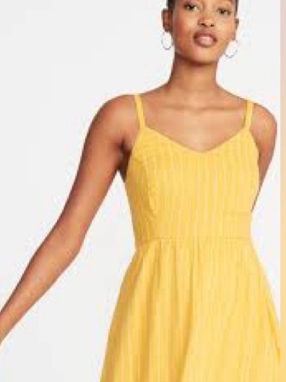 Old Navy Yellow Striped Midi Sundress
